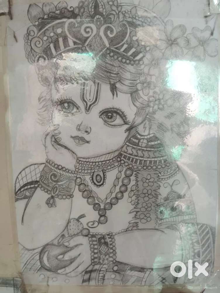 Krishna ji bal rup drawing