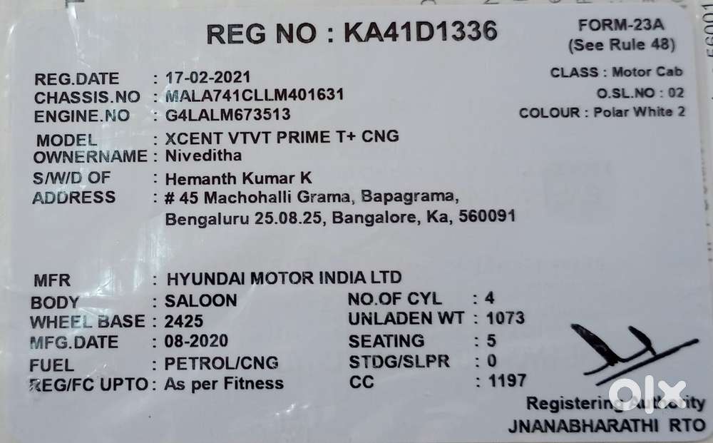 Hyundai Xcent Prime Cng T, 2021, Cng & Hybrids