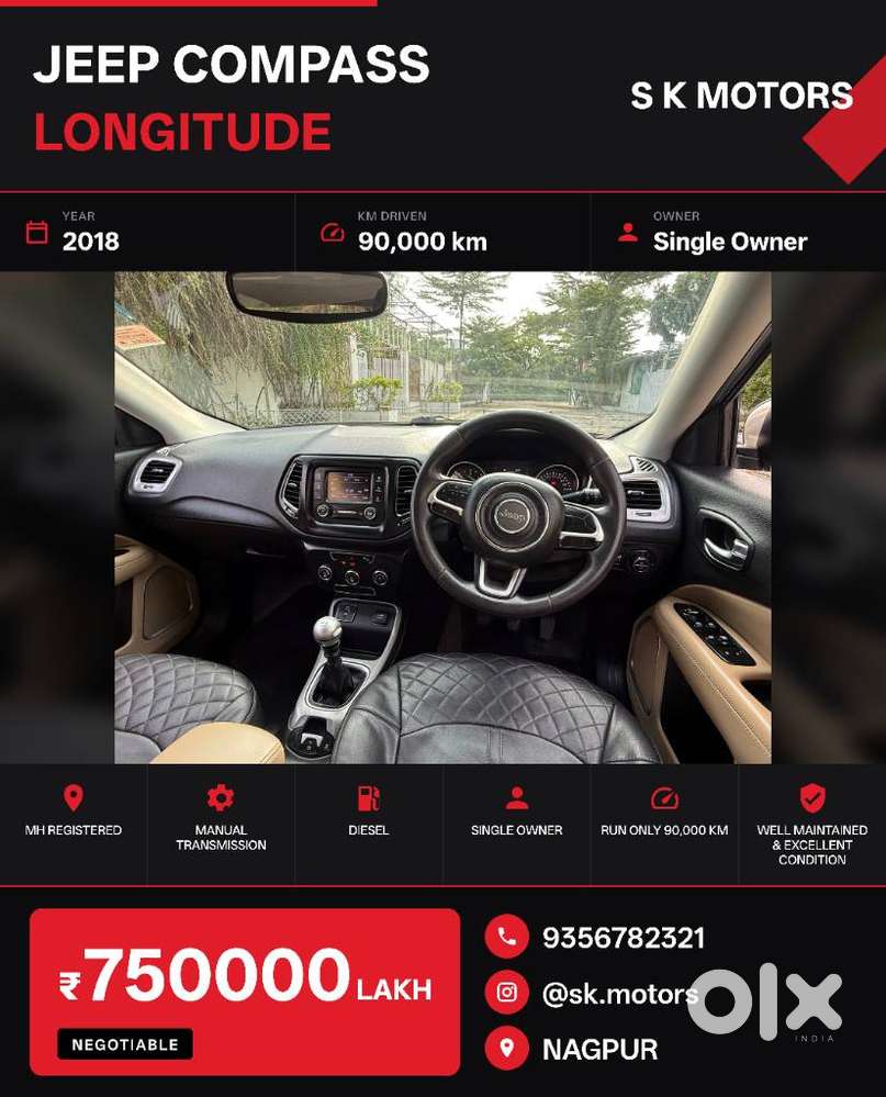Jeep Compass 2.0 Longitude Option, 2018, Diesel