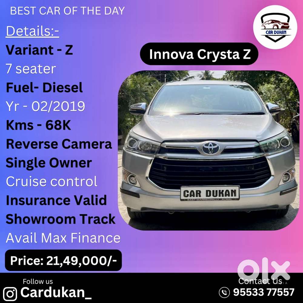 Toyota Innova Crysta 2.4 Zx Mt, 2019, Diesel