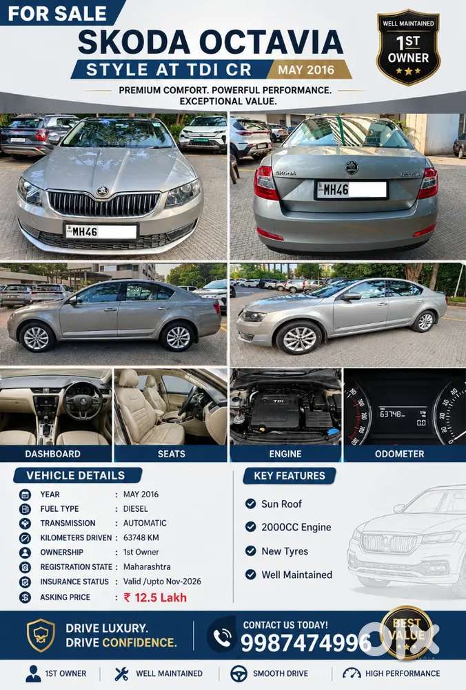 Skoda Octavia Style At Tdi Cr 2016 Diesel