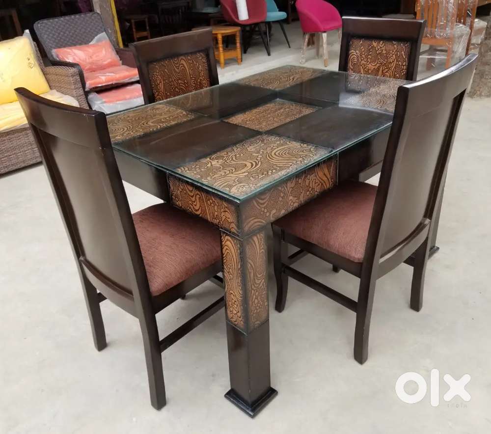 Glass Top 4 Seater Dining Table With Chairs in India, Free classifieds ...