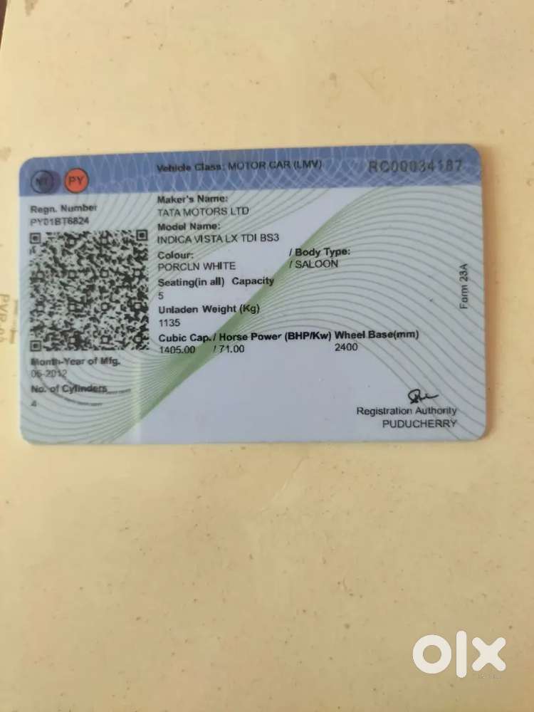 Tata Vista Tech Vx 2012