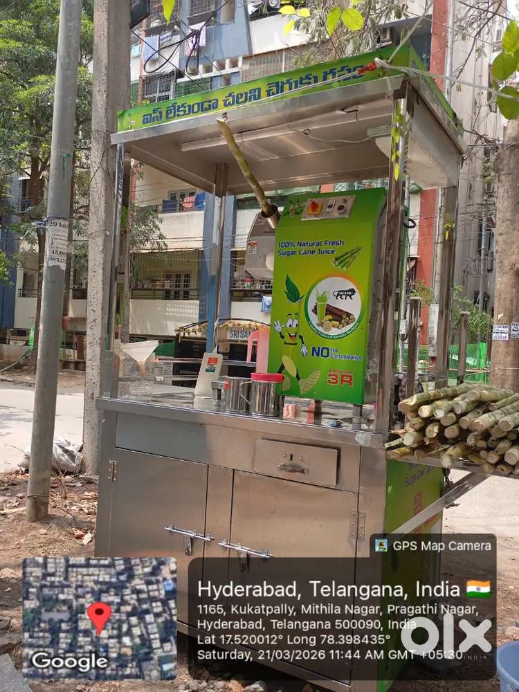 1.5hp sugarcane machine along with stainless steel counter for sale