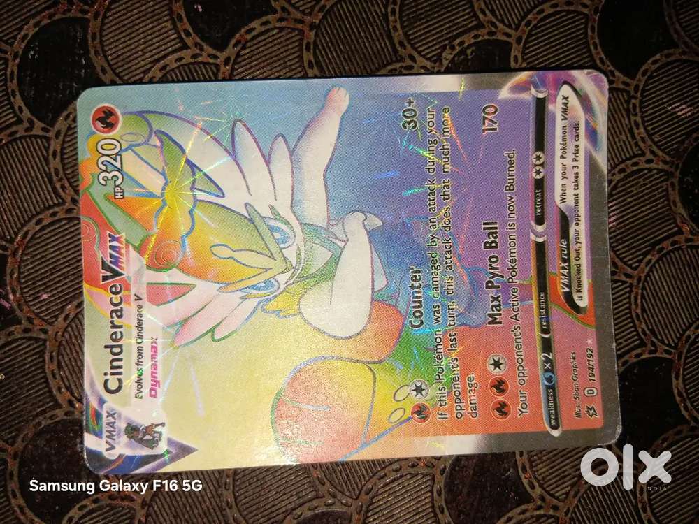 Pokmon Card Cinderace VMAX Holographic Rare Card - Other Hobbies in  undefined, - 1842213381