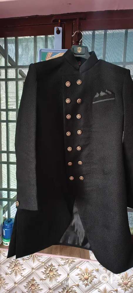 Manyavar Black Sherwani / Indo-Western | Size 36 (S) | Worn Once