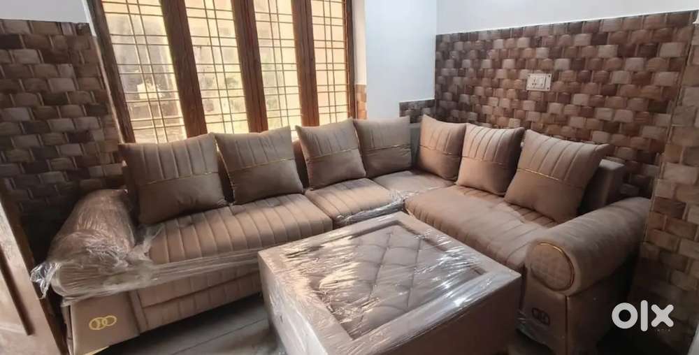 Brand New 7-Seater Premium L-Shape Sofa Set with Designer Center Table
