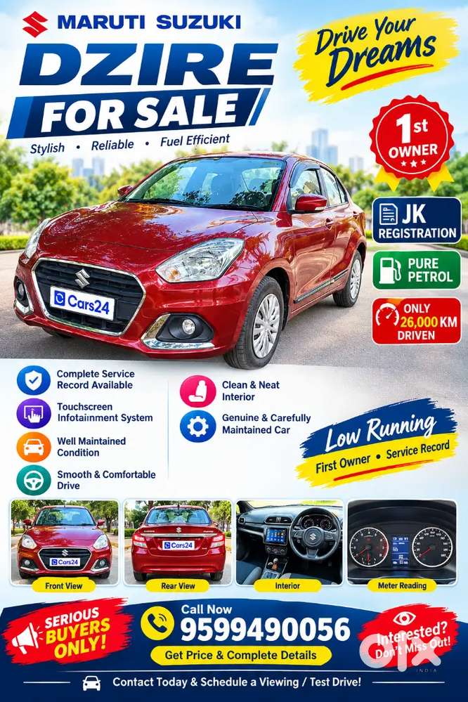 Dzire 2020 ,1st Owner,26k Driven,mint Condition,all Original