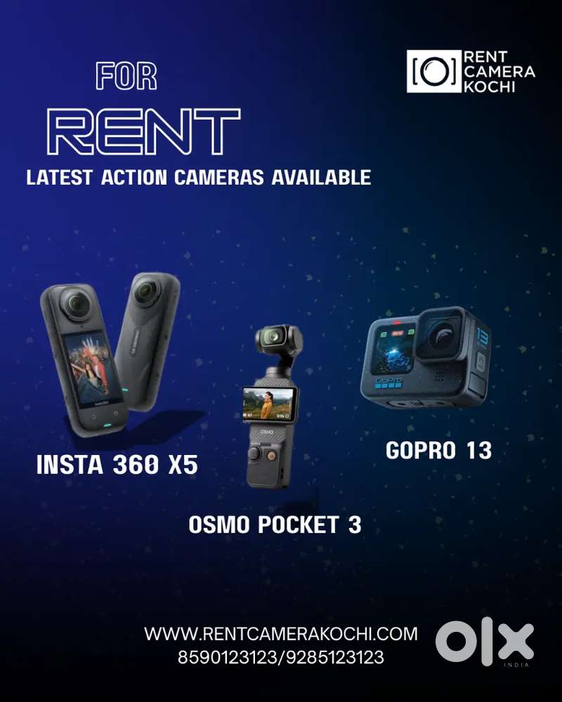 Action Cameras For Rent.GoPro 12,GoPro 13, Insta360 X3,X4,X5 Extr Bat