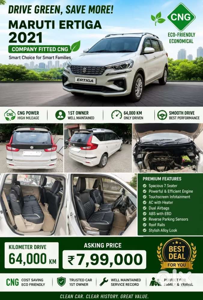 Maruti Suzuki Ertiga 2012-2015 Vxi Cng, 2021, Cng & Hybrids