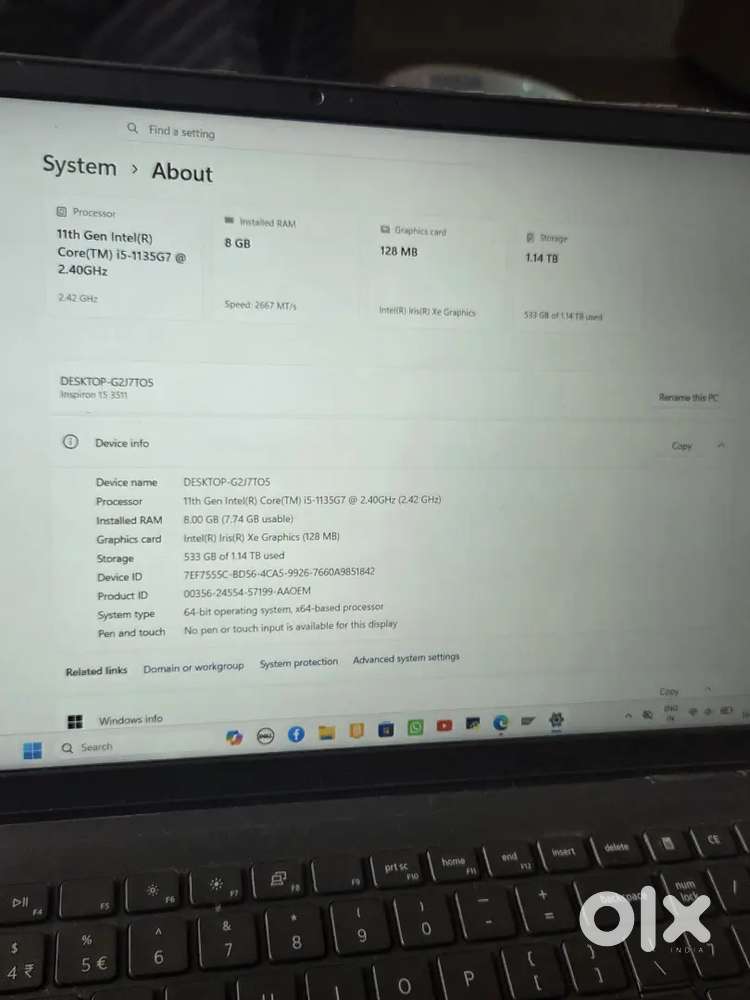 Dell Inspiron 15 3511 laptop for sale