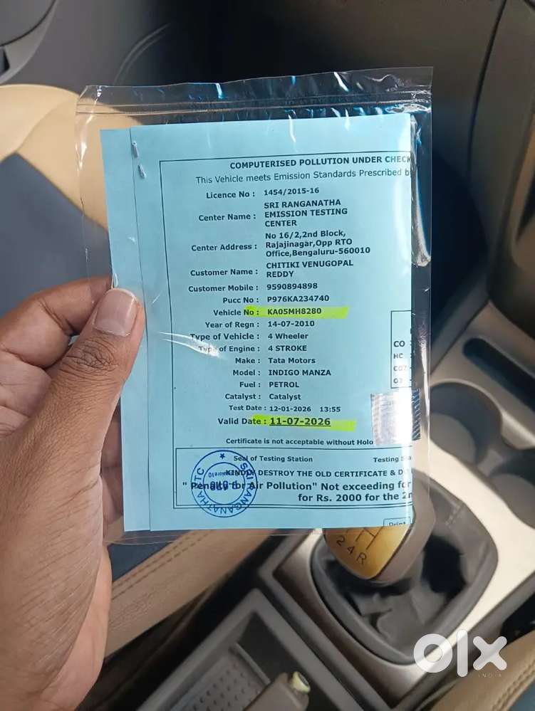 Tata Manza 2010 Petrol+ 2 Airbags  Car -good Condition