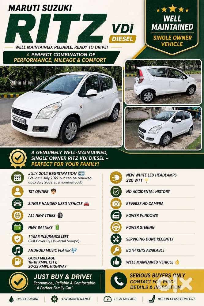 Maruti Suzuki Ritz Vdi 2012 Diesel Top Mint Condition