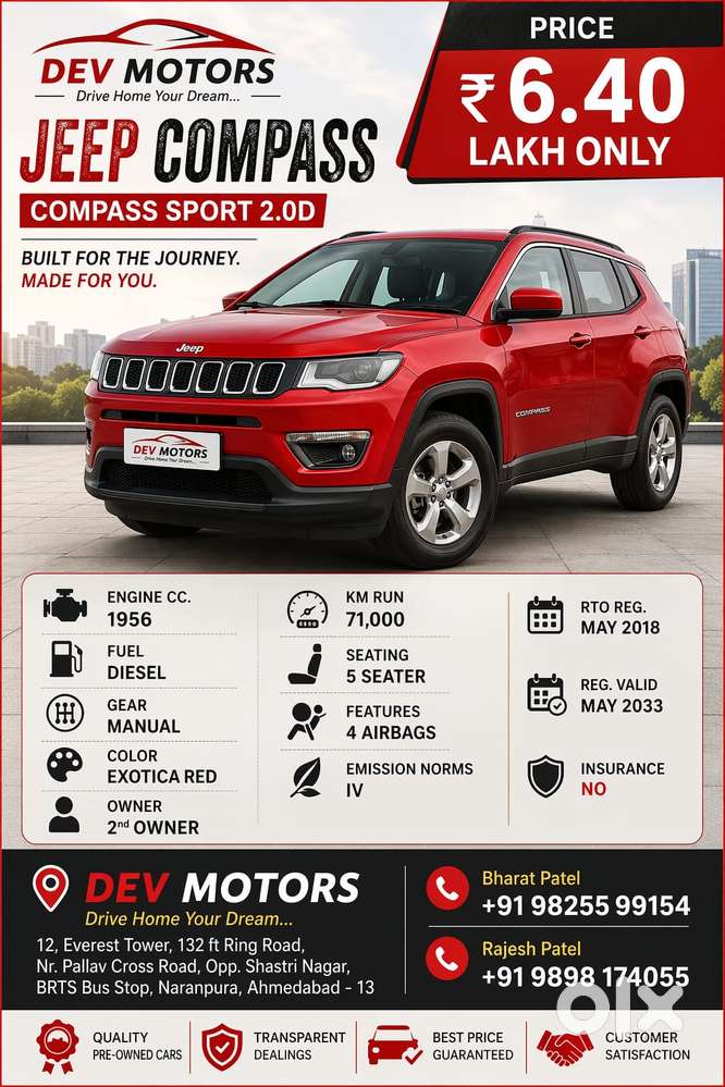 Jeep Compass 2.0 Sport, 2018, Diesel