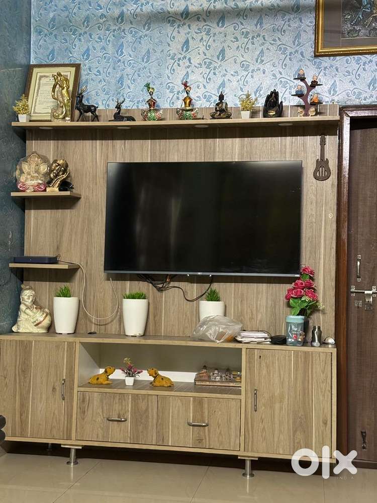 Wooden TV Unit with Storage  Home Made  Excellent Condition