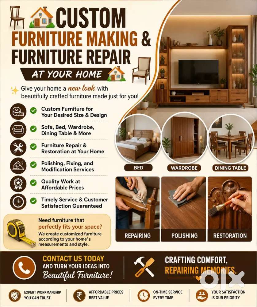 Carpenter wooden work and furniture items