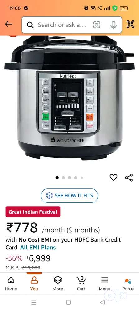 Wonderchef Nutri Pot Electric Pressure Cooker 6L capacity Kitchen Other Appliances 1788248949