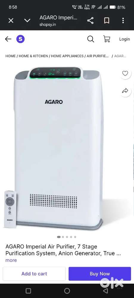 AGARO AIR PURIFIER