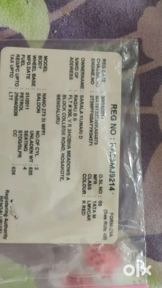 Tata Nano 2011 Urgently Money Want So Selling Negotiable