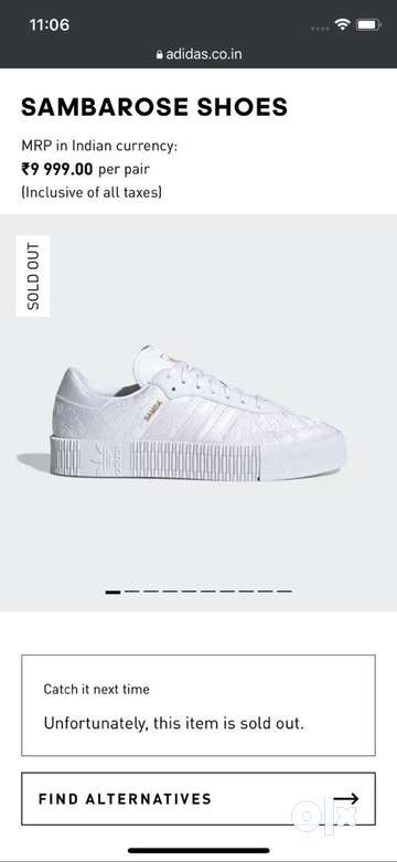 Adidas best sale sambarose sizing