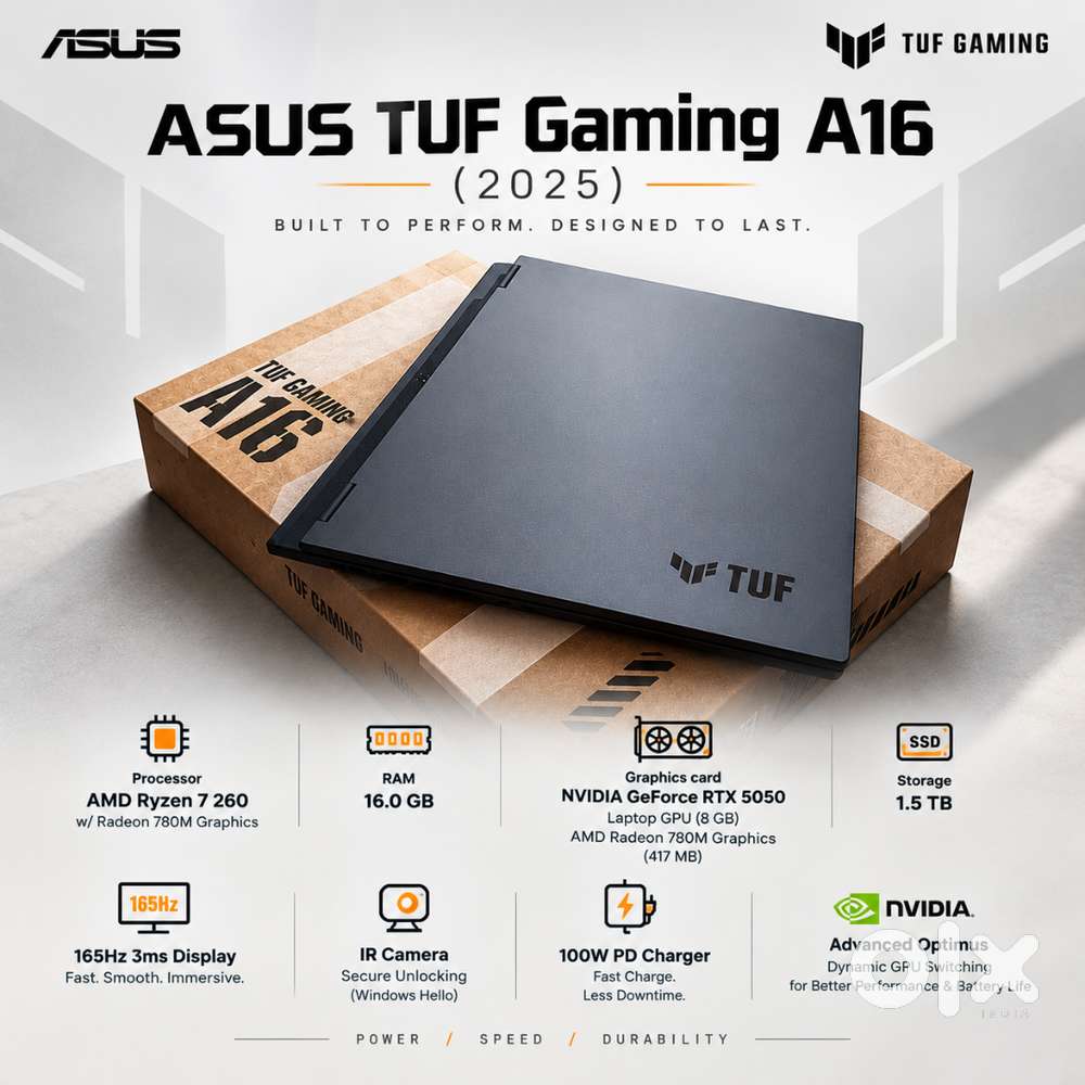 ASUS TUF Gaming A16 (2025) &ndash; Ryzen 7, RTX 5050, 165Hz, 1.5TB