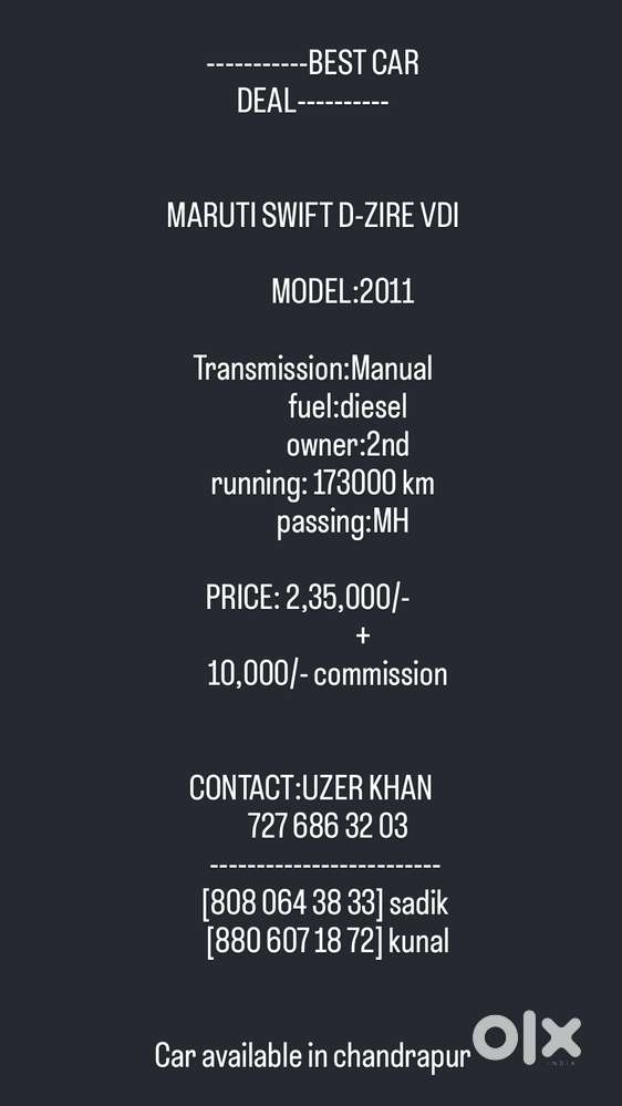 Maruti Suzuki Dzire, 2011, Diesel