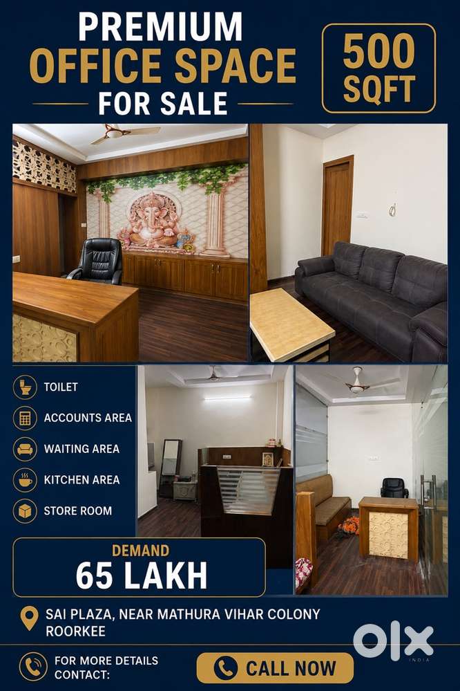 500 sqft furnished office space for rent near mathura vihar colony