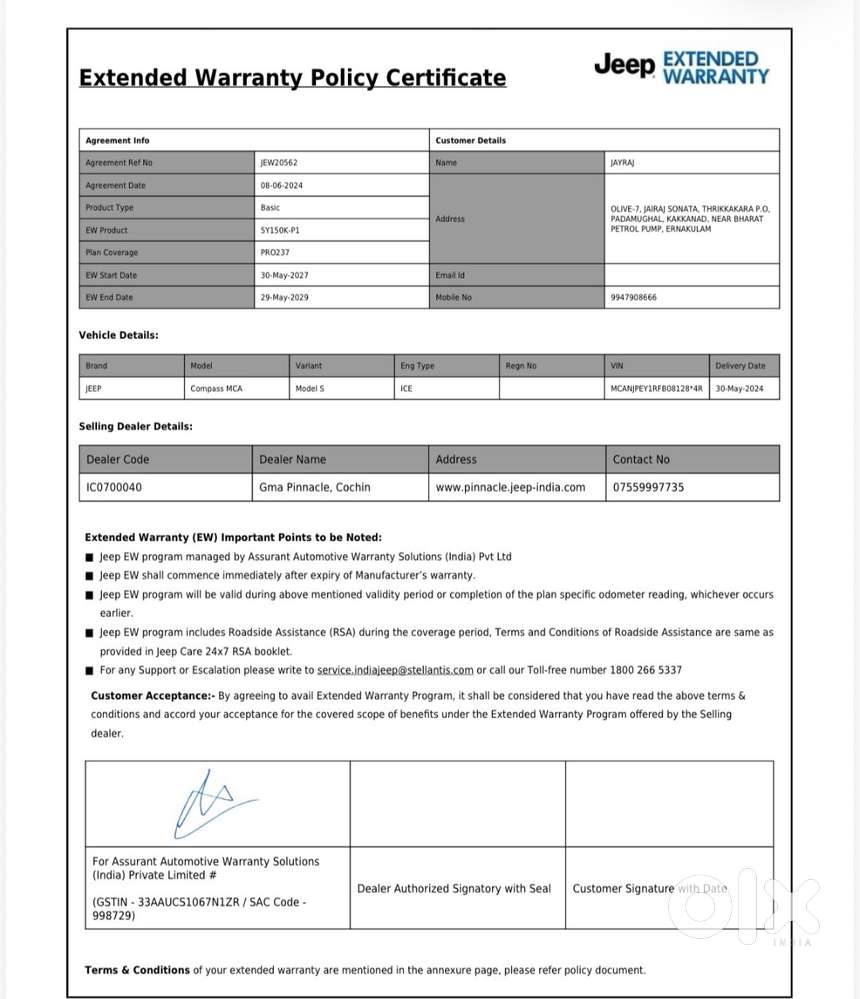 Single Owner 2024 Jeep Compass S (diesel At) &ndash; Extended Warranty & Msp