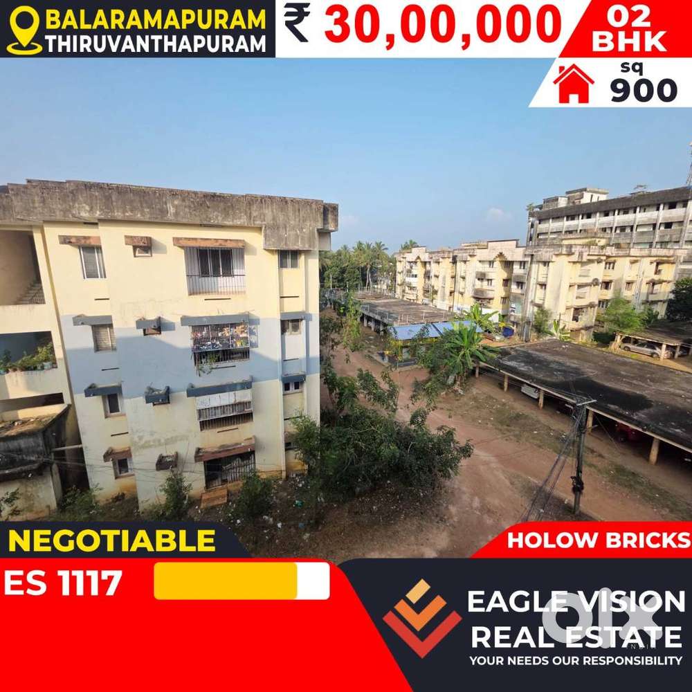 02 Bhk 900 Sq Flat For Sale @ Balaramapuram 30 Lakhs