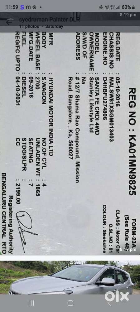 Hyundai Santa Fe 4wd At, 2016, Diesel