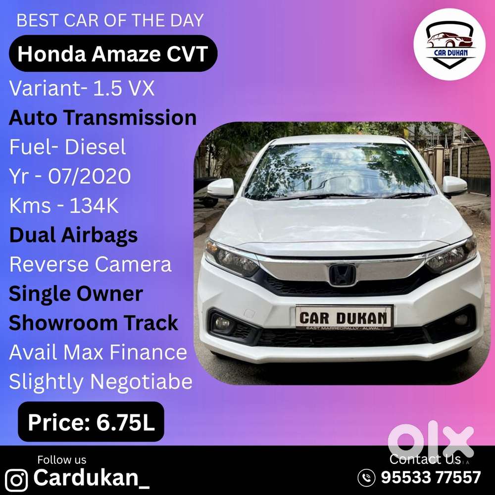 Honda Amaze [2021-2023] 1.5 Vx Cvt I-dtec, 2020, Diesel