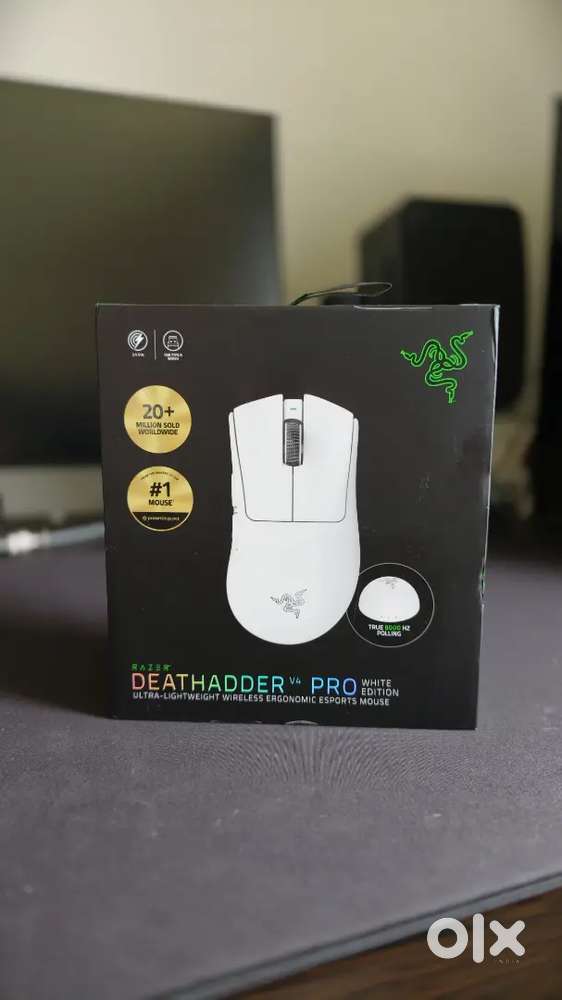 Razer DeathAdder V4 Pro Wireless – White  Like New  Bill + Box