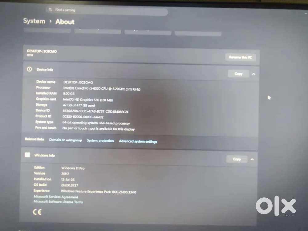 Desktop Computer with AOC Monitor, Dell Keyboard & Mouse