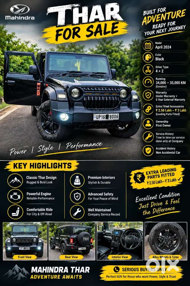 Mahindra Thar Diesel Mt April 2024, 4&times;2