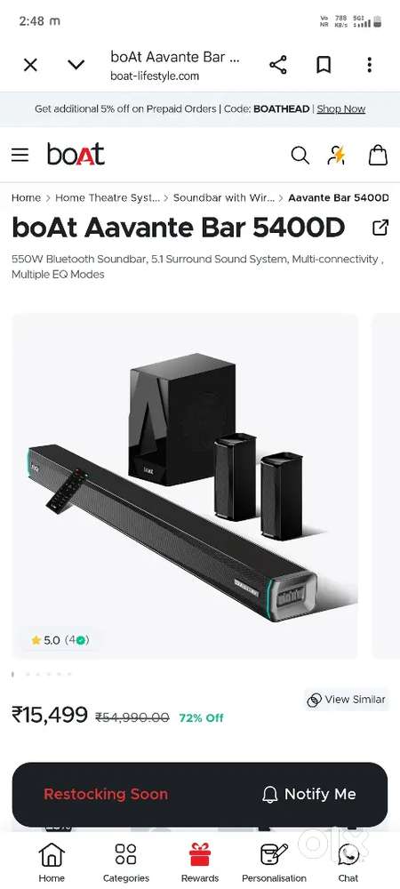 Boat sound bar