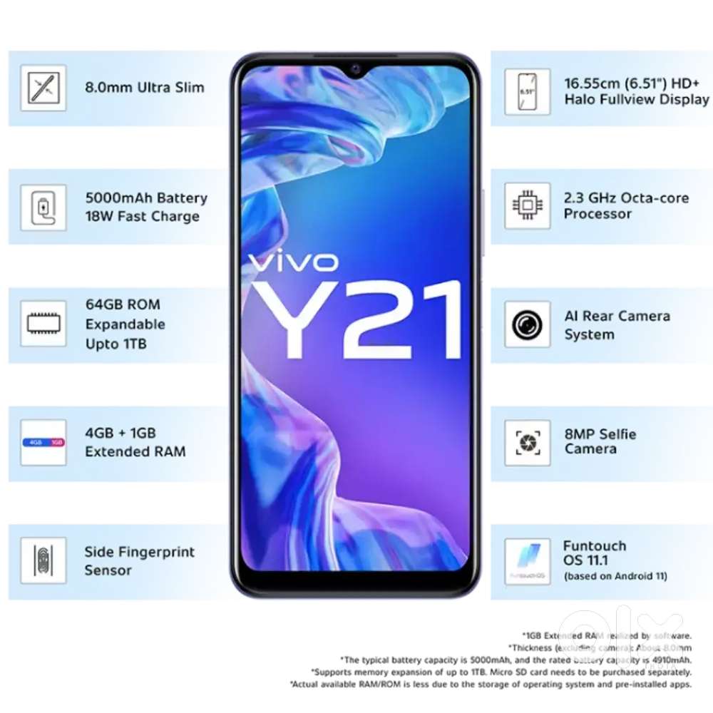 The Vivo Y21 (4GB RAM and 64GB storage model) was officially launched
