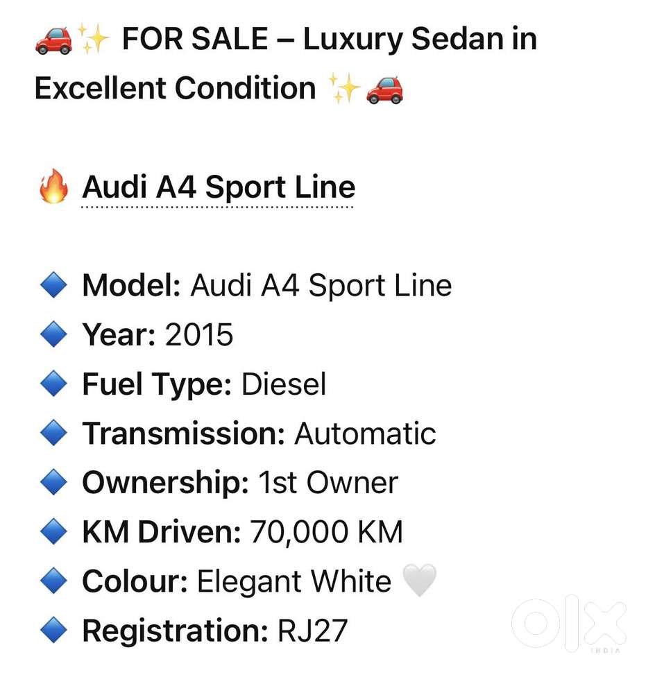 Audi A4 2014-2016 2.0 Tdi Multitronic, 2015, Diesel