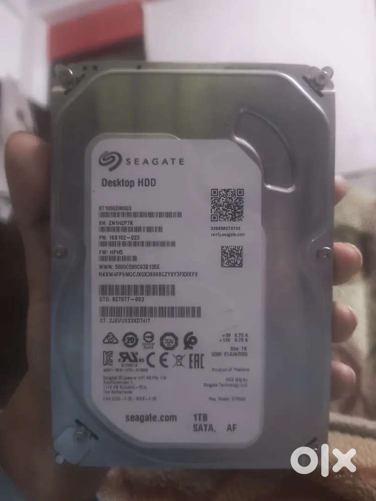 Seagate 1tb hard disk with 5 month Warranty