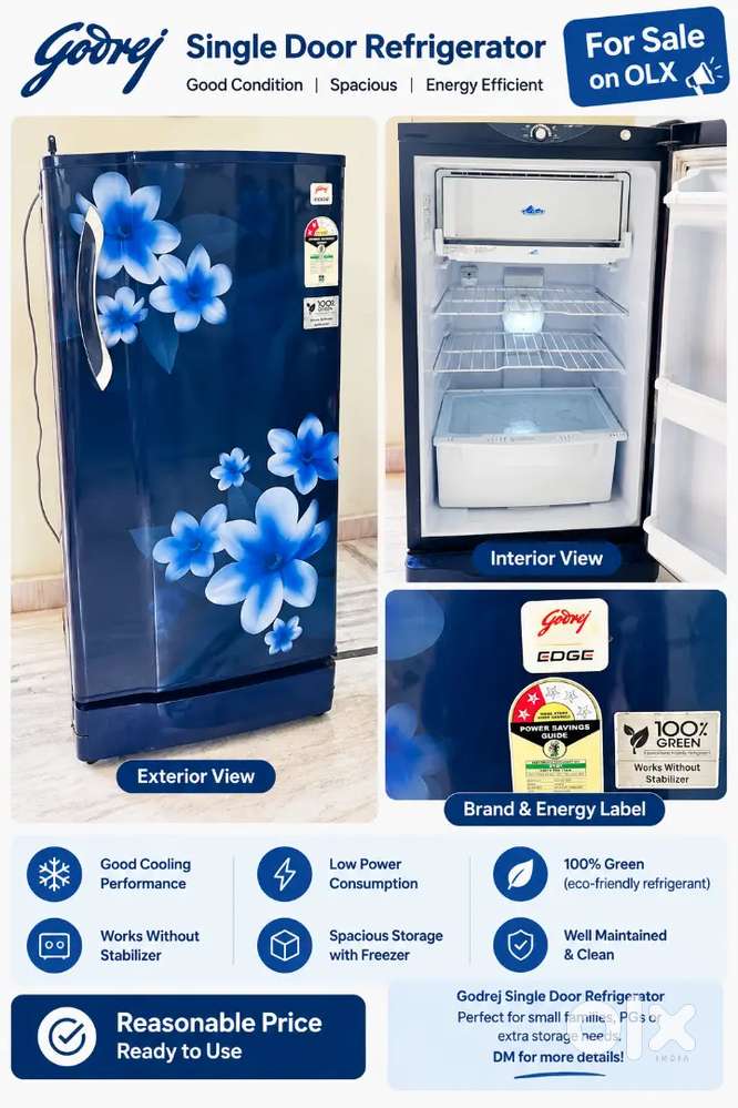Godrej 185L Single Door Fridge | 2022 | Fully Working |Good Condition