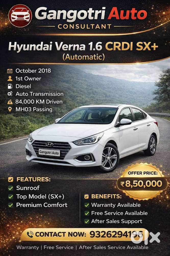 Hyundai Verna 1.6 Crdi Sx Plus At, 2018, Diesel