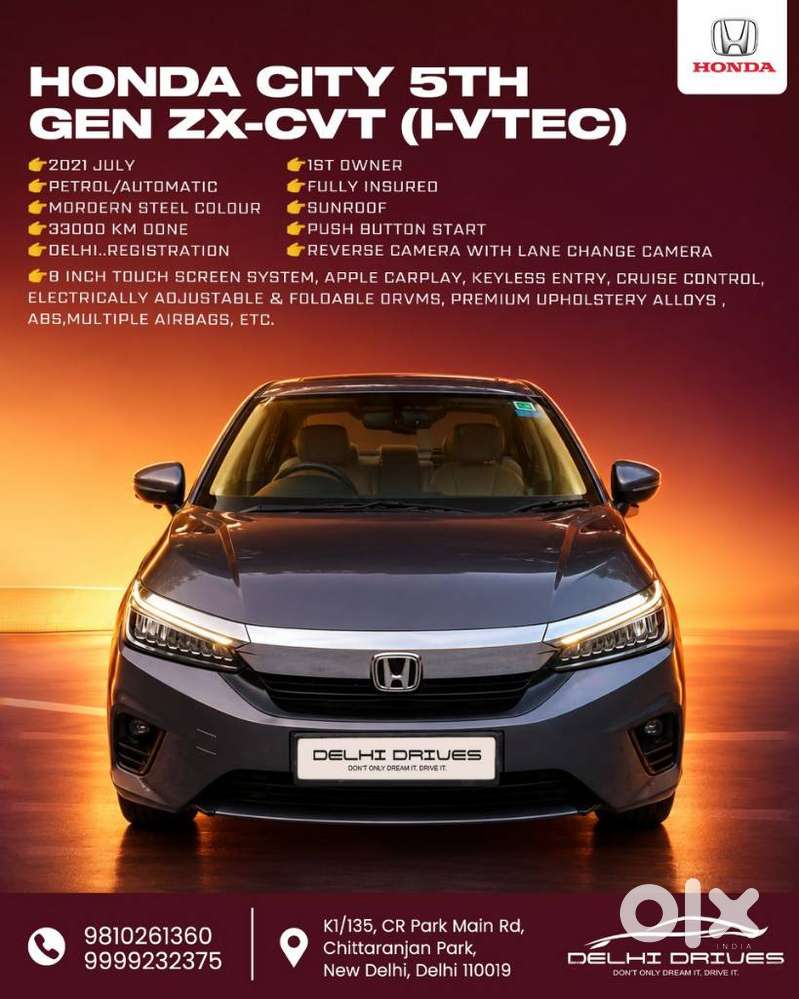 Honda City Zx Petrol Cvt, 2019, Petrol