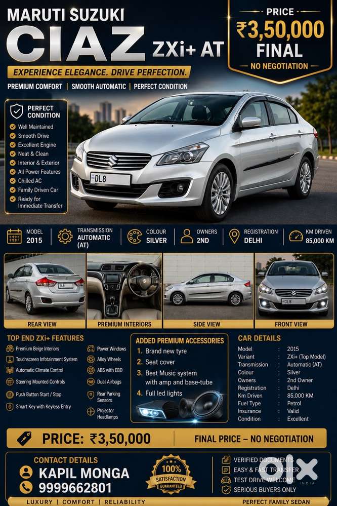 Maruti Suzuki Ciaz 2015 Year At Zxi