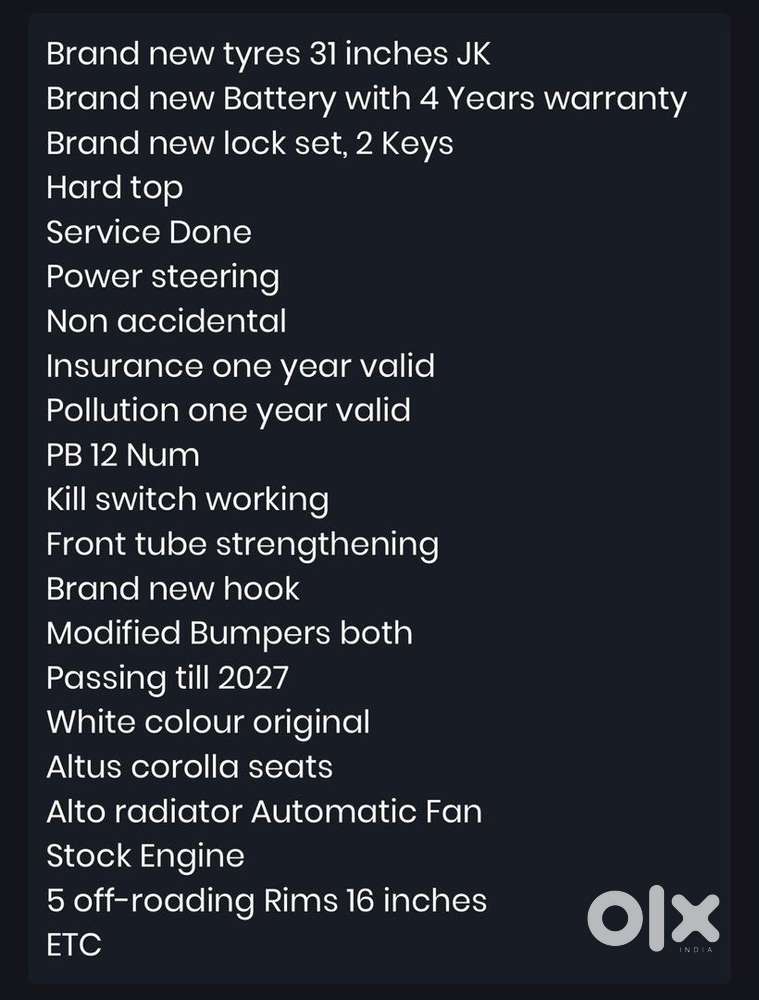 Maruti Suzuki Gypsy 2001 Petrol Good Condition