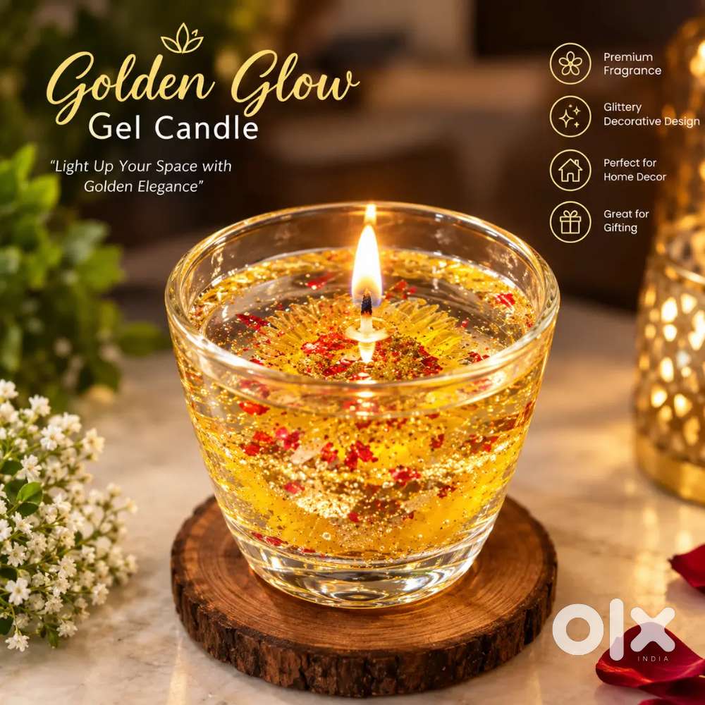 ✨ Golden Sparkle Gel Candle
