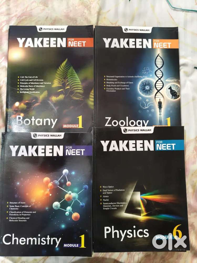 Yakeen NEET modules/Books+ 36yrs neet pyqs+ Med easy