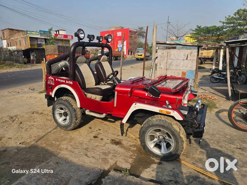 Custom Red Open Jeep - Perfect For Wedding, Baraat & Video Shoots