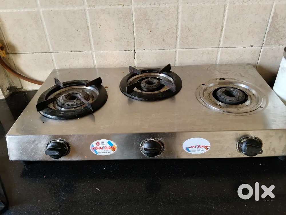 3 burner stainless steel Gas shegadi