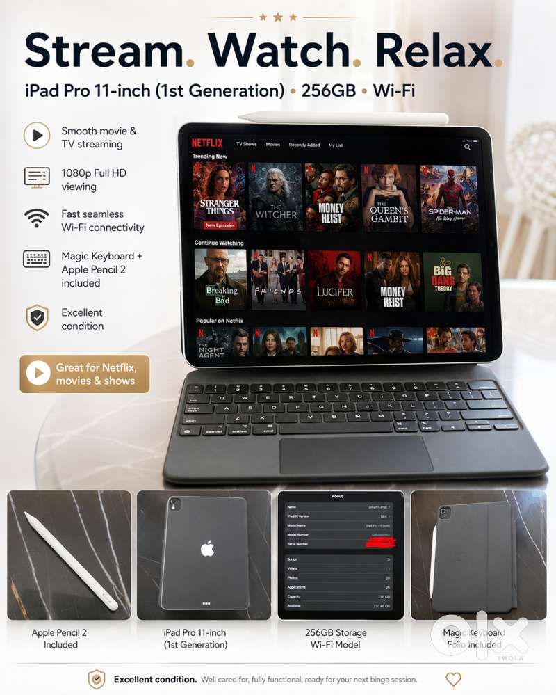 iPad Pro 11-inch 256GB (2018 model) + Magic Keyboard + Apple