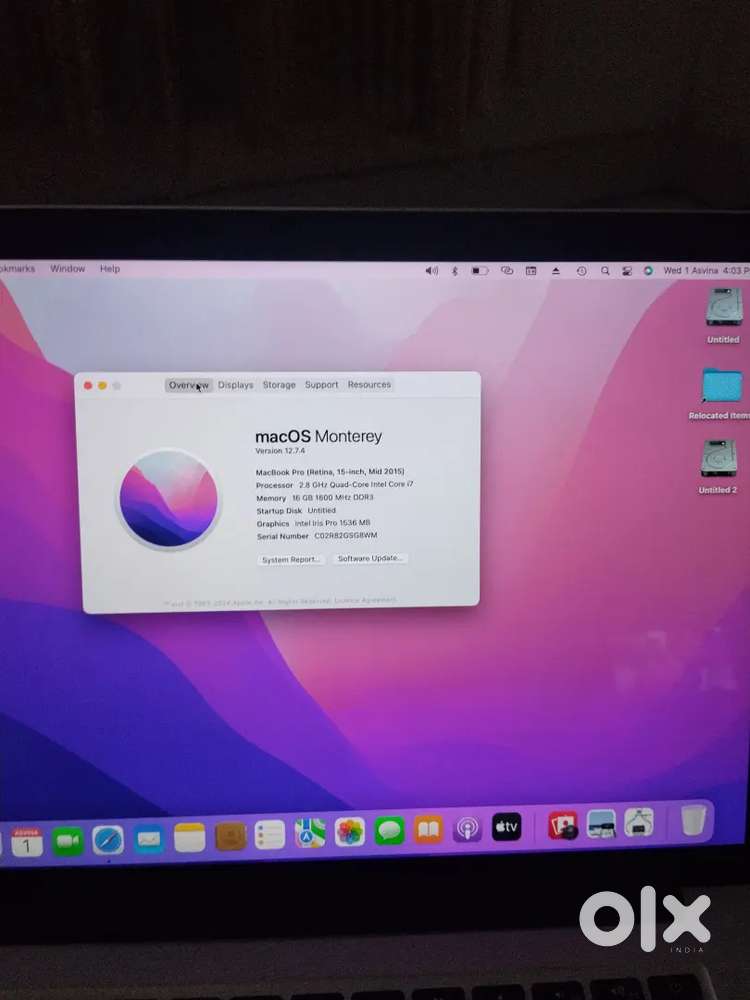 Macbook i7 16gb ddr 512gbssd