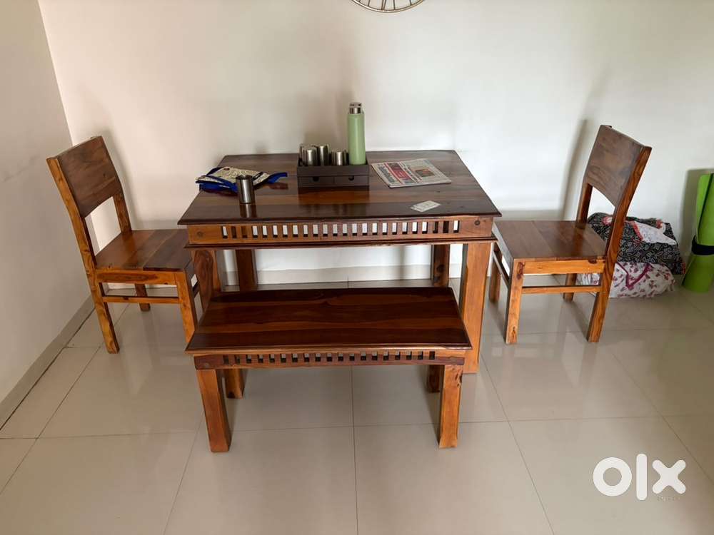 4 seated Dining table with 2 chairs and one bench immediate sale
